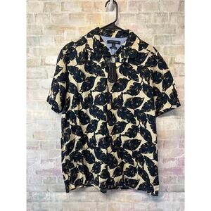 Tommy Hilfiger Mens Button Down Shirt Medium NEW Linen Cotton Blend